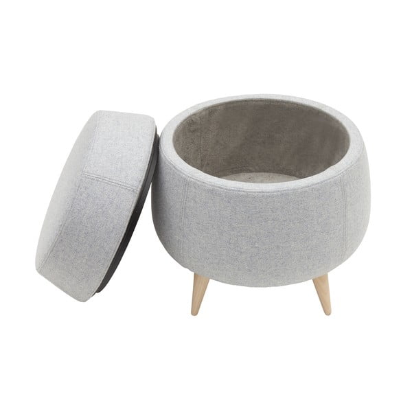 Pouf grigio chiaro con vano portaoggetti Pod - Softline