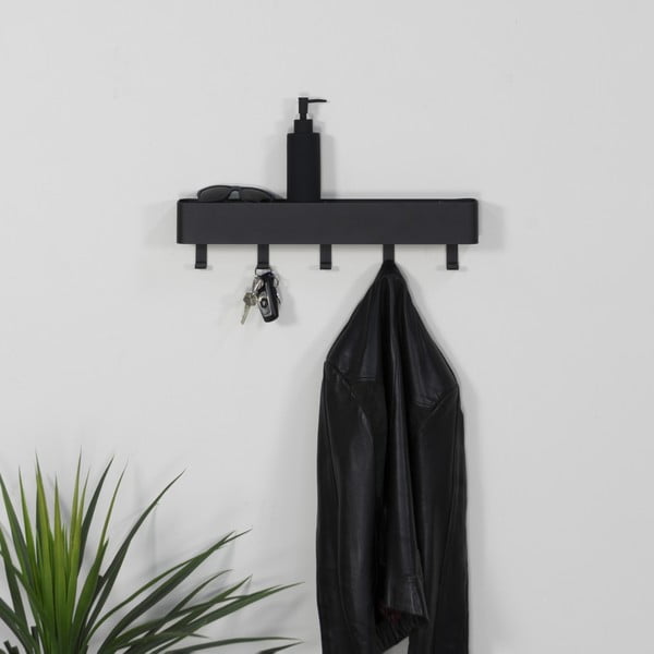 Attaccapanni da parete nero in metallo con scaffale 52 cm Dax Play – Spinder Design-image-2