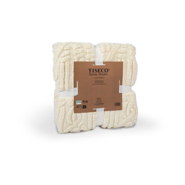 Coperta bianca/beige in micropile 150x200 cm Rena – Tiseco Home Studio-image-2