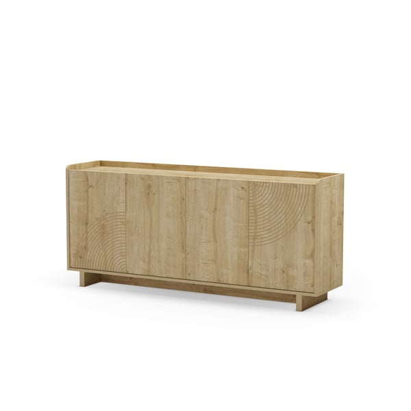 Cassettiera di colore naturale con effetto rovere 180x80x40 cm Daira – Marckeric-image-2