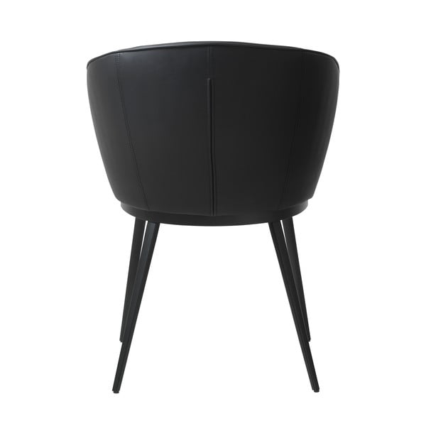 Sedia da pranzo in similpelle nera Leath Gain - Unique Furniture-image-2