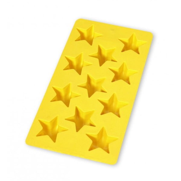 Stampo per ghiaccio in silicone giallo Star, 11 cubetti - Lékué