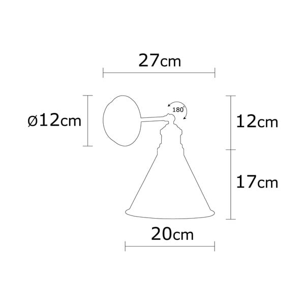 Lampada da parete nera/dorata ø 20 cm Tramino – Opviq lights-image-3