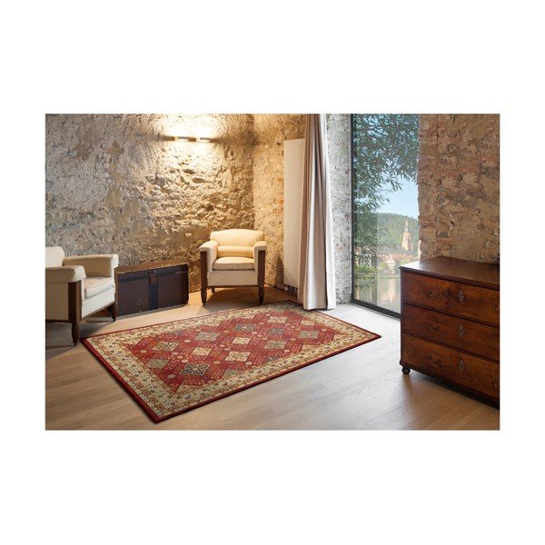 Tappeto beige e rosso Nova Ornaments, 133 x 190 cm - Universal-image-1