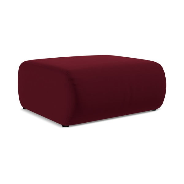 Poggiapiedi burgundy con rivestimento in velluto Ekahi – Makamii-image-2
