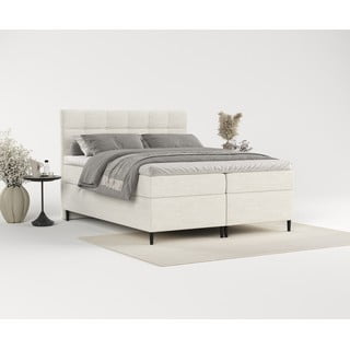 Letto boxspring crema con contenitore 140x200 cm Urbaneo - Maison de Rêve