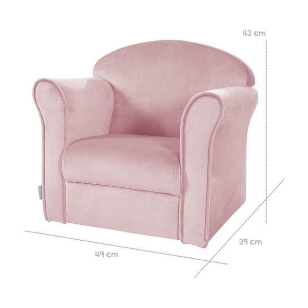 Sedia per bambini in velluto rosa chiaro Lil Sofa - Roba-image-4