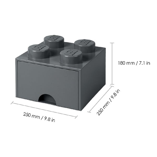 Contenitore per bambini grigio scuro con cassetto - LEGO®-image-3