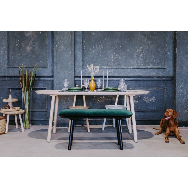 Panchina in velluto verde e nero, 140 cm Naïve - EMKO-image-3