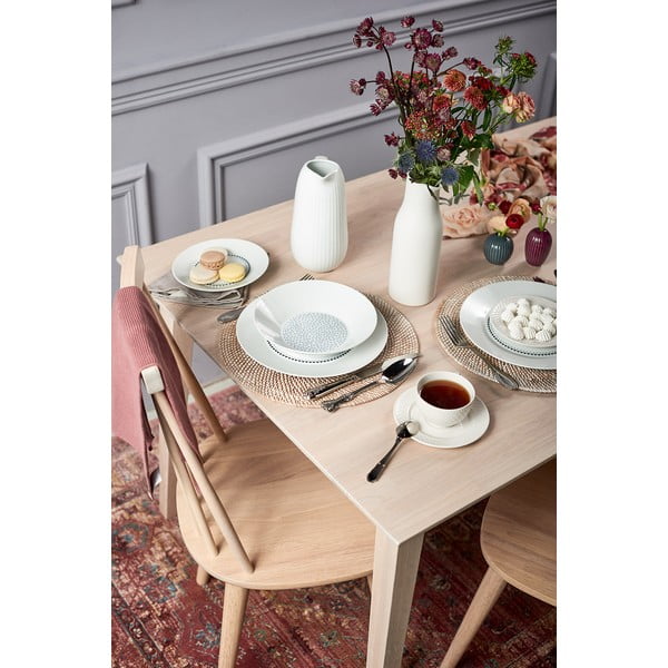 Sedia da pranzo in legno di gomma beige Lotta - Rowico-image-1