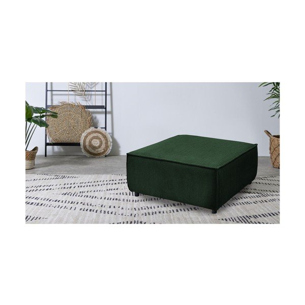 Pouf in velluto a coste verde Nihad modular - Bobochic Paris-image-1