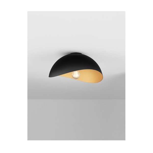 Plafoniera nera opaca/dorata in metallo Opsi – Nova Luce-image-3