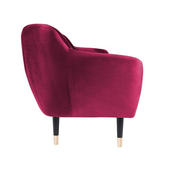 Divano rosa con gambe nere Benito, 158 cm - Mazzini Sofas-image-3