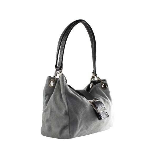 Borsa da cowboy in pelle grigia - Chicca Borse-image-3