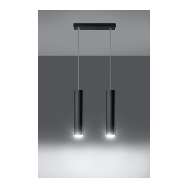 Lampadario nero in metallo Castro – Sollux-image-1