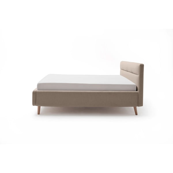Letto matrimoniale imbottito beige con contenitore con rete inclusa 160x200 cm Lotte – Meise Möbel-image-4