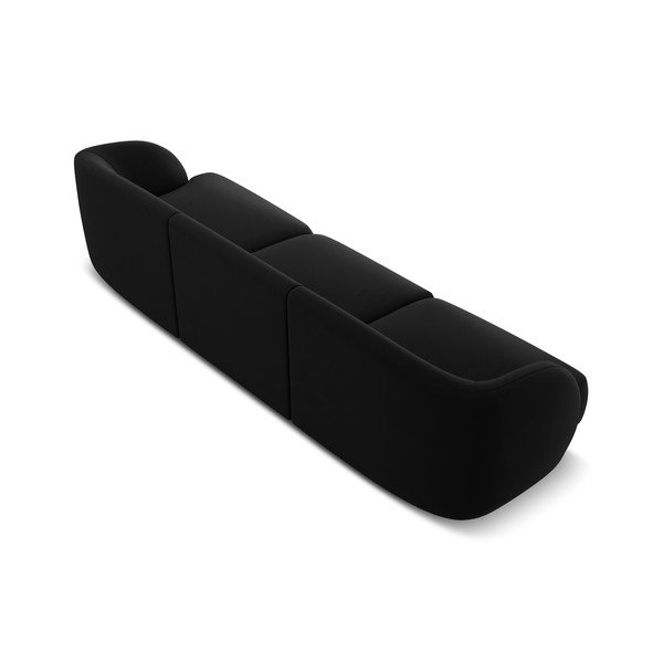 Divano in velluto nero 259 cm Miley - Micadoni Home-image-3