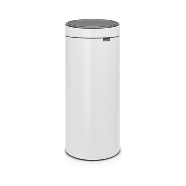 Bidone per rifiuti in acciaio bianco touch 30 l Touch Bin - Brabantia