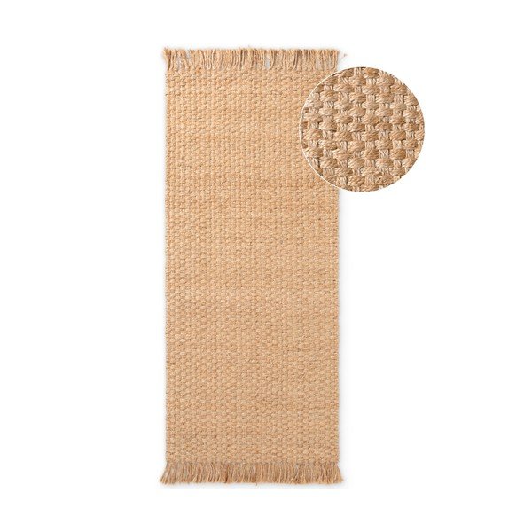 Passatoia di colore naturale in iuta reversibile/tessuta a mano 80x200 cm Fjord – Hanse Home