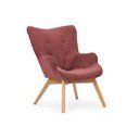 Poltrona rossa con rivestimento in velluto a coste Niko – Ropez