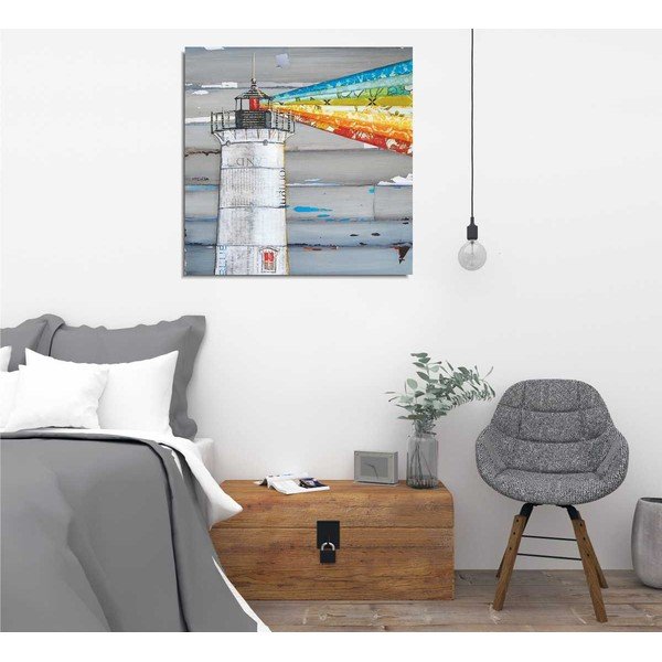 Pittura murale su tela Faro, 45 x 45 cm - Wallity-image-1