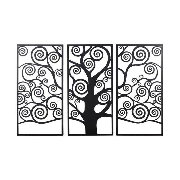 Decorazione da parete nera in 3 pezzi Albero Della Vita - Mauro Ferretti