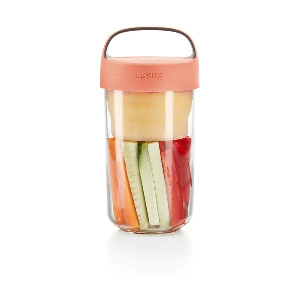 Vasetto per zuppa con coperchio arancione , 600 ml To Go - Lékué