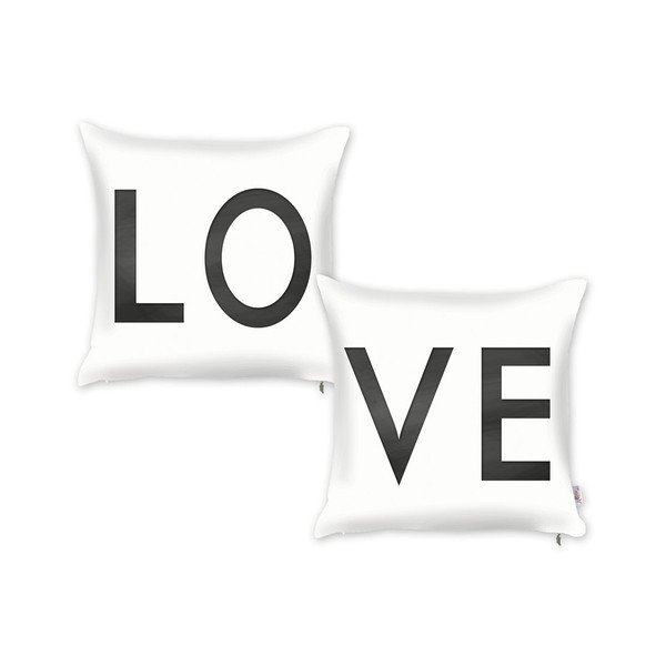 Set di 2 federe bianche Mike & Co. NEW YORK Lo-ve, 43 x 43 cm - Mike & Co. NEW YORK