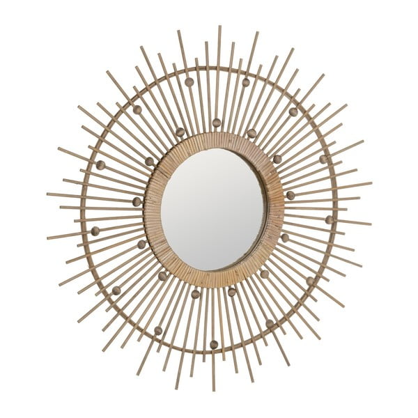 Specchio da parete con cornice in bambù ø 70 cm Sol - Ixia-image-4