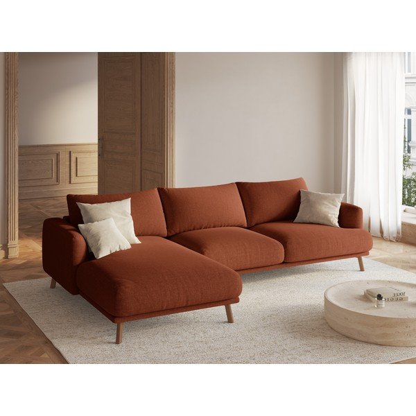 Divano angolare color terracotta (con penisola a sinistra/con chaise lounge) Naomi – Micadoni -image-1