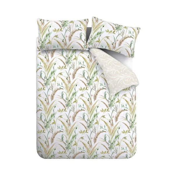 Biancheria da letto beige e bianca in cotone per letto matrimoniale 200x200 cm Ornamental Grasses - RHS-image-2