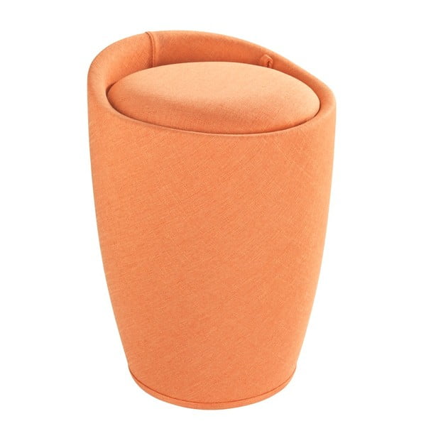 Oranžový koš na prádlo a taburetka v jednom Wenko Linen Look, 20 l