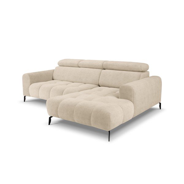 Divano angolare in velluto beige (angolo destro) Nico - Milo Casa-image-4