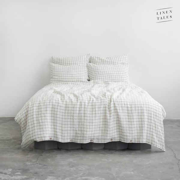 Biancheria da letto bianca 200x140 cm Grid - Linen Tales