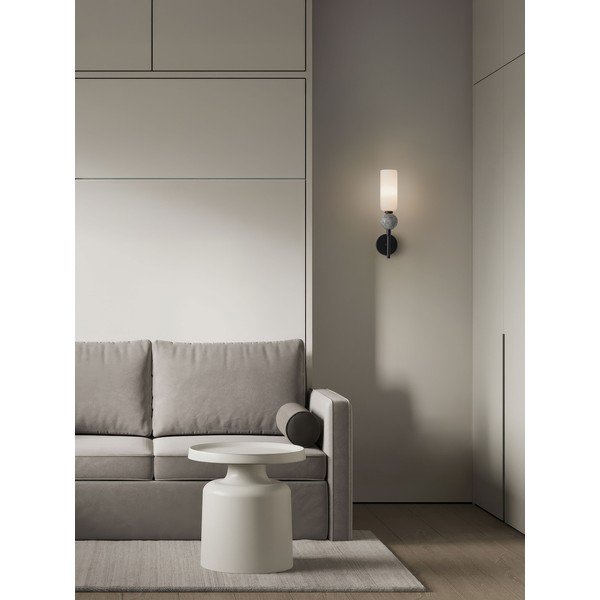 Lampada da parete nera opaca in pietra Filomena – Nova Luce-image-1