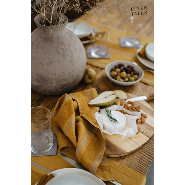 Tovaglioli in lino in set da 2 Amber Bronze Stripes - Linen Tales-image-2