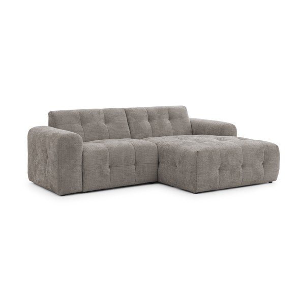 Divano angolare grigio (con penisola a destra/con chaise lounge) Melva – Ropez