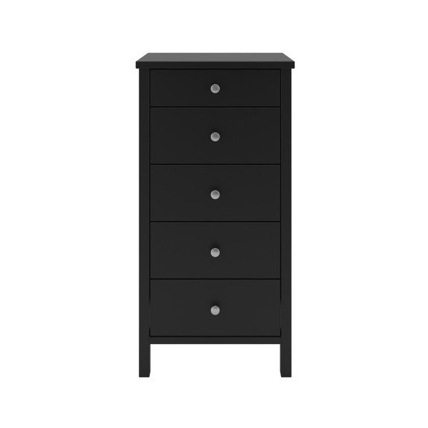 Cassettiera nera e marrone con 5 cassetti, altezza 106 cm Tromsö - Steens