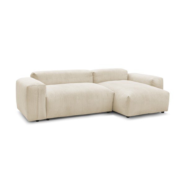 Divano angolare in velluto a coste beige (angolo destro) Lafayette - Bobochic Paris-image-2