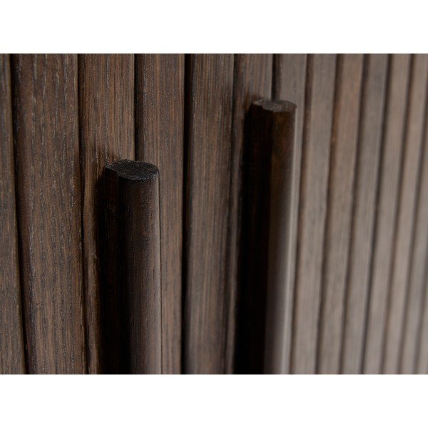 Armadietto colore naturale scuro con effetto rovere con porte scorrevoli 100x118x40 cm Meta – Unique Furniture-image-4