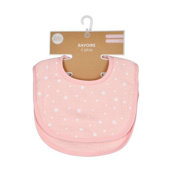 Bavaglini in mussola rosa in set da 2 - Bébé Douceur-image-2