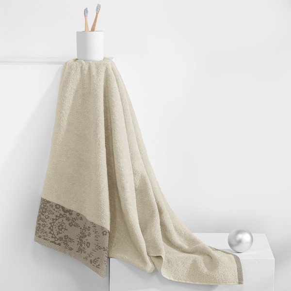 Asciugamano beige in spugna di cotone 70x140 cm Crea - AmeliaHome-image-2