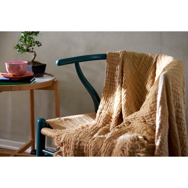 Copriletto beige per letto matrimoniale 240x260 cm Reloved - JUNA-image-3