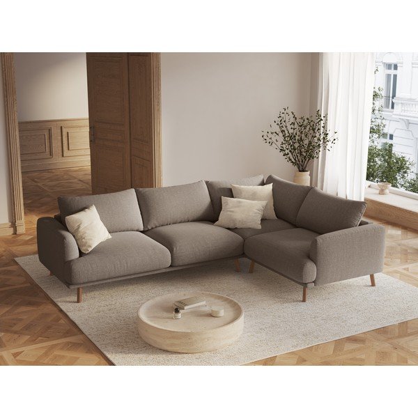 Divano angolare grigio tortora (con penisola a destra/con chaise lounge) Naomi – Micadoni -image-1