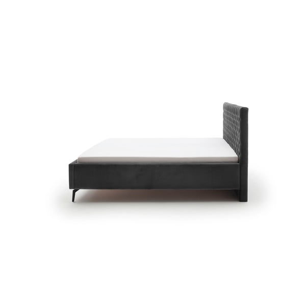 Letto matrimoniale imbottito grigio scuro con contenitore con rete inclusa 180x200 cm La Maison – Meise Möbel-image-3