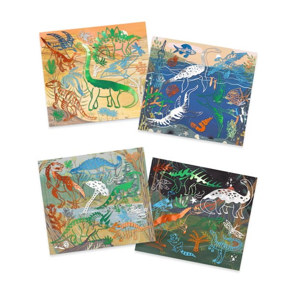 Set artistico con 4 immagini di dinosauri - Djeco