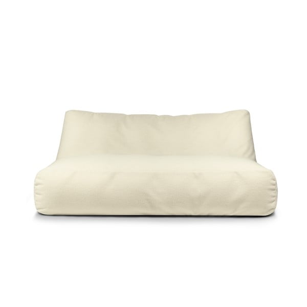Puof a sacco color crema con rivestimento in bouclé Sofa Tube 190 – SLOWDOWN-image-1