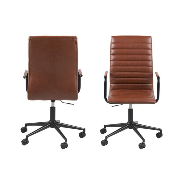 Sedia da ufficio marrone Winslow - Actona-image-3