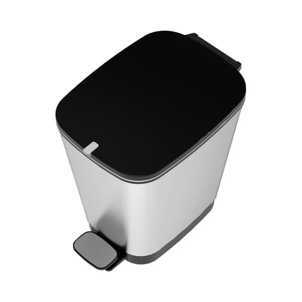 Cestino per la spazzatura argentato in plastica con pedale 25 l Chic Bin M – KIS-image-3