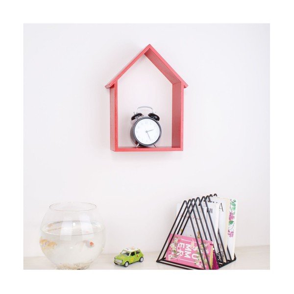 Mensola da parete in legno rosso House - North Carolina Scandinavian Home Decors-image-1